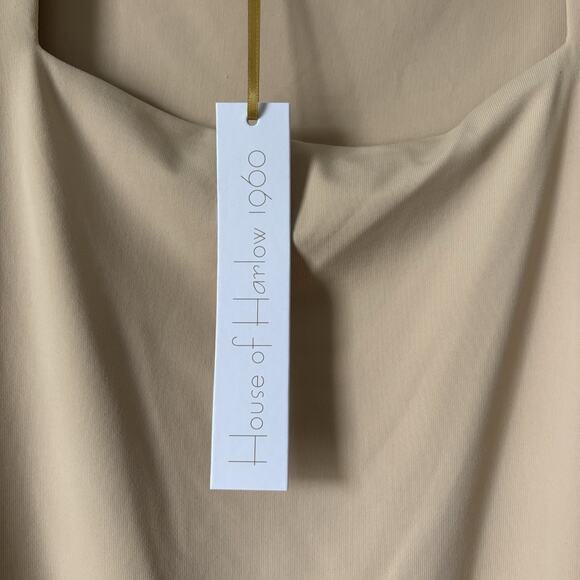 NWT House Of Harlow 1960 X Revolve Size M Nude Square Neck Bodysuit - Picture 4 of 5